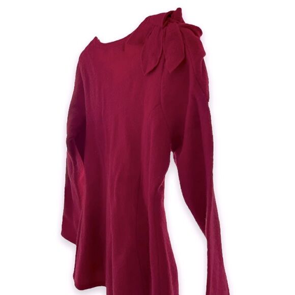 ANTHRO | 100% Wool Dramatic Shoulder Zip Up Sweater (S) - Picture 4 of 5